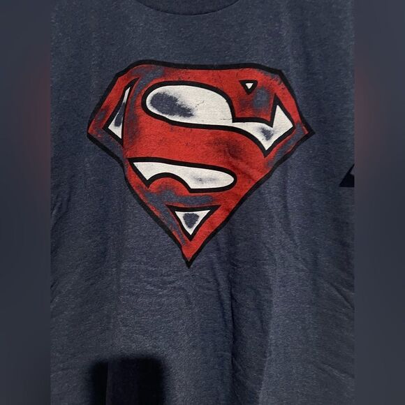 Superman Logo T-Shirt in Red and Blue For Men - Picture 4 of 7